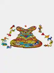 Деревянный фигурный пазл Active Puzzles "Мифический фенек(жёлтый)", 21х44 см, 203 детали