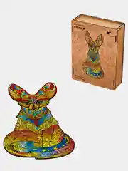 Деревянный фигурный пазл Active Puzzles "Мифический фенек(жёлтый)", 21х44 см, 203 детали