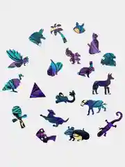 Деревянный фигурный пазл Active Puzzles "Мифический фенек(фиолет.)", 21х44 см, 203 детали