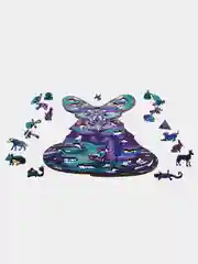Деревянный фигурный пазл Active Puzzles "Мифический фенек(фиолет.)", 21х44 см, 203 детали