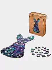 Деревянный фигурный пазл Active Puzzles "Мифический фенек(фиолет.)", 21х44 см, 203 детали