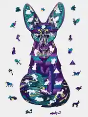 Деревянный фигурный пазл Active Puzzles "Мифический фенек(фиолет.)", 21х44 см, 203 детали
