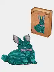 Деревянный фигурный пазл Active Puzzles "Мистер кролик(мятный)", 41х24 см, 200 деталей