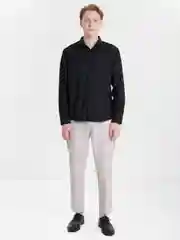 Черный рубашка классическая с длинным рукавом, приталенная Slim fit