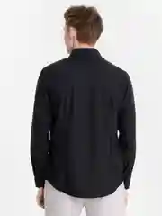 Черный рубашка классическая с длинным рукавом, приталенная Slim fit