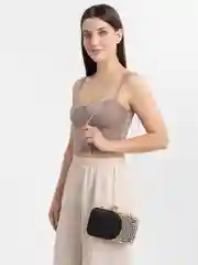 Черный клатч со стразами