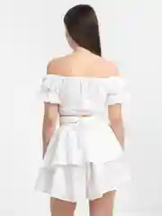 Молочный комплект летний  юбка шорты  и топ хлопок