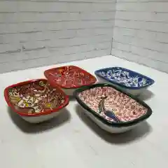 Пиала расписная, набор из 4 штук, прямоугольные,