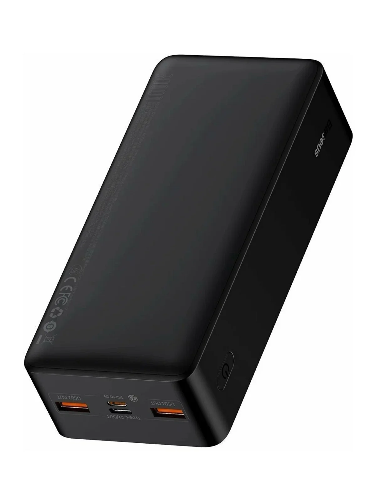 Белый внешний аккумулятор Baseus Bipow Digital Display 20W, 30000mAh, PD / QC Powerbank, PPBD30K