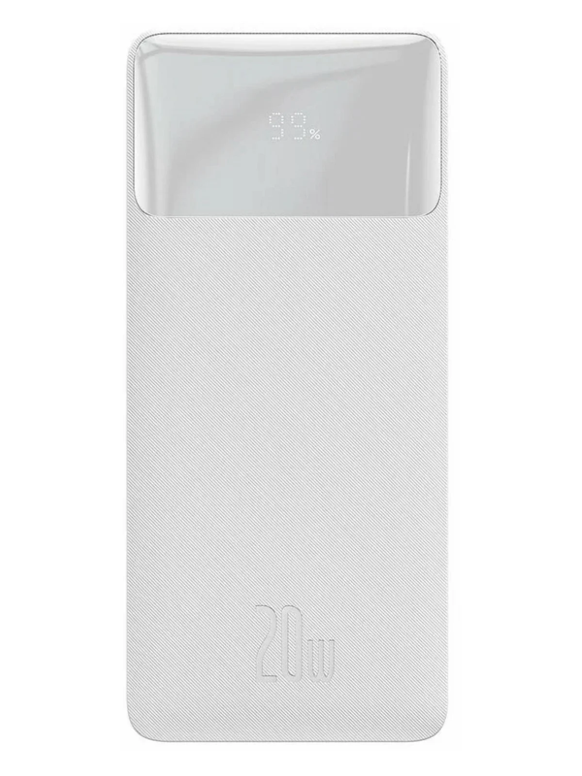 Белый внешний аккумулятор Baseus Bipow Digital Display 20W, 30000mAh, PD / QC Powerbank, PPBD30K