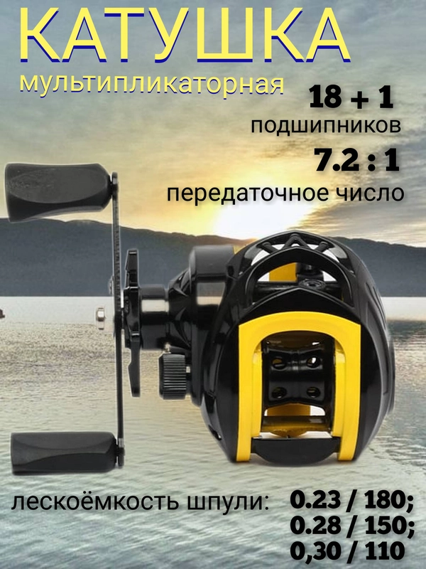 Катушка мультипликаторная, рыболовная
