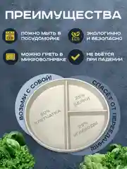 Секционная пластиковая тарелка для еды