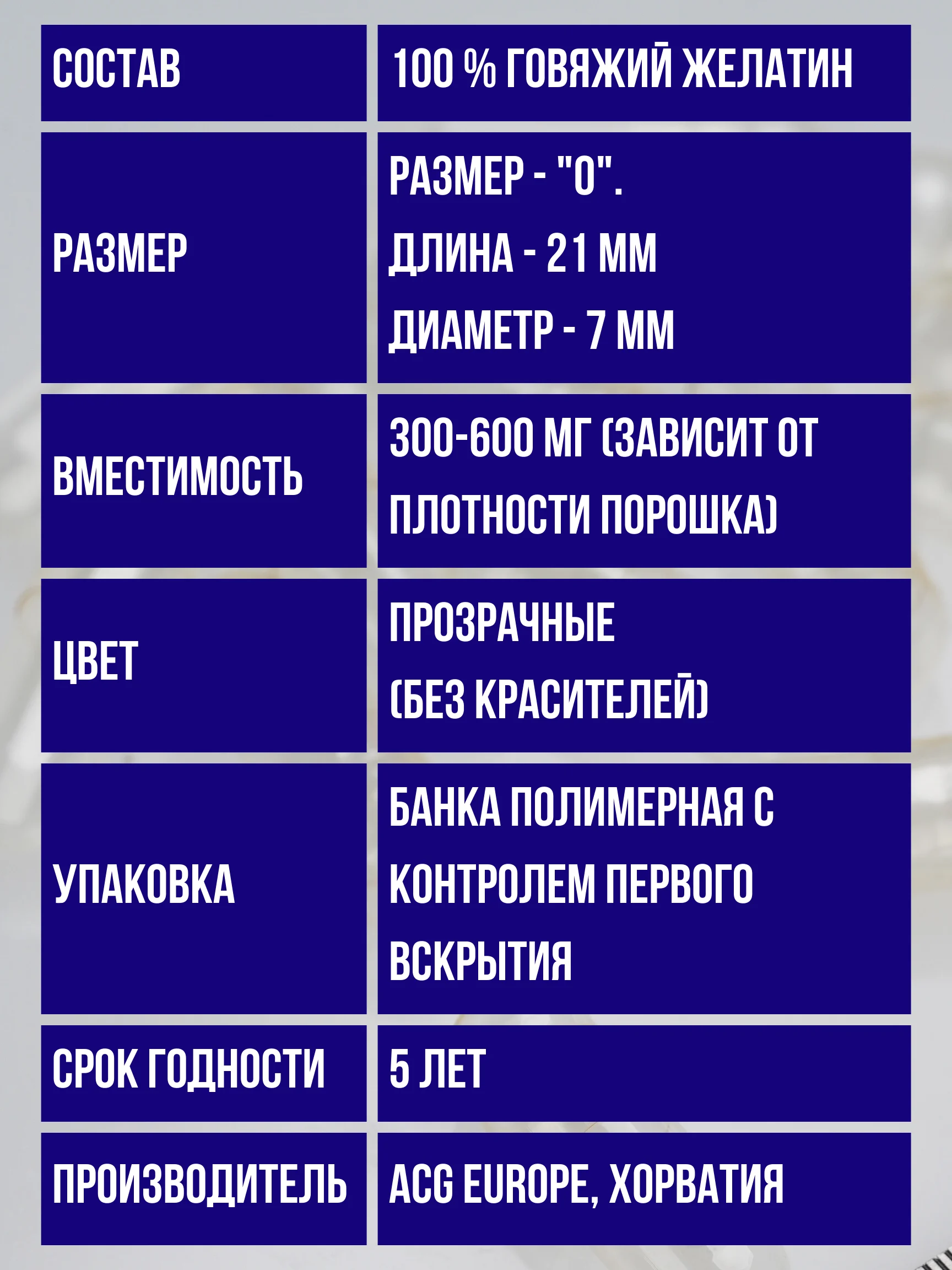 Прозрачный капсулы желатиновые пустые прозрачные для лекарств размер "0" 50 штук