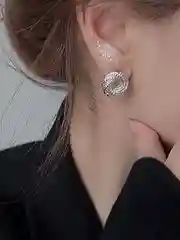 Серый металлик серьги капли женские, крупные гвоздики, под серебро и золото, бижутерия