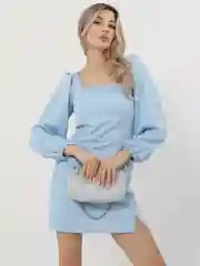 Голубой платье классическое