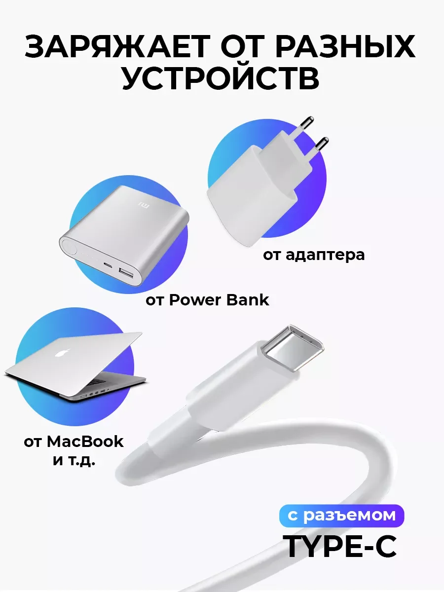 Кабель зарядный USB-C - Lightning для iPhone, 1 м 2 м