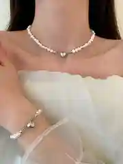 Серебряный ожерелье из жемчуга, чокер на шею, цепочка