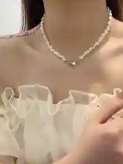 Серебряный ожерелье из жемчуга, чокер на шею, цепочка