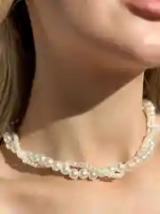 Серый ожерелье из жемчуга, чокер на шею, цепочка