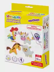 Набор для шитья игрушки Юнландия Животные фермы, кукла из фетра 4шт, швейный набор детский
