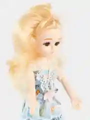 Голубой кукла с аксессуарами / Шарнирная кукла 25 см / 3D глаза / Кукольный набор