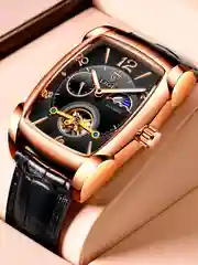 Часы механические, наручные, мужские, LIGE, с автоподзаводом, водостойкие