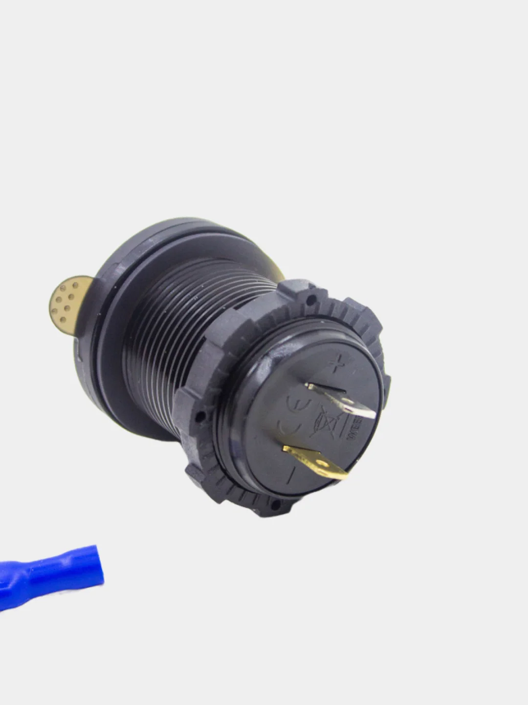 Зеленый разъём USB в авто врезной 12v-24v/ Быстрая зарядка / Розетка в авто адаптер прикуривателя