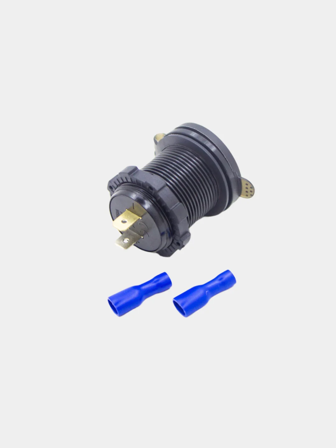 Зеленый разъём USB в авто врезной 12v-24v/ Быстрая зарядка / Розетка в авто адаптер прикуривателя
