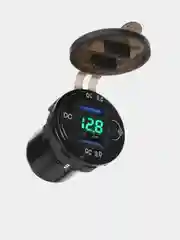 Зеленый разъём USB в авто врезной 12v-24v/ Быстрая зарядка / Розетка в авто адаптер прикуривателя