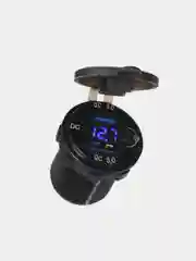 Синий разъём USB в авто врезной 12v-24v/ Быстрая зарядка / Розетка в авто адаптер прикуривателя