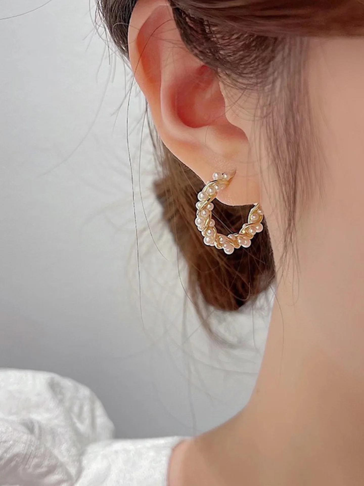 Серебряный серьги винтажные с жемчугом Old money, бижутерия, классические