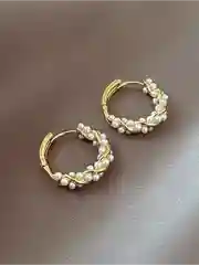 Молочный серьги винтажные с жемчугом Old money, бижутерия, классические