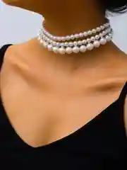 Серый меланж ожерелье из жемчуга, чокер на шею, цепочка