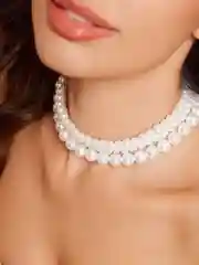 Серый меланж ожерелье из жемчуга, чокер на шею, цепочка