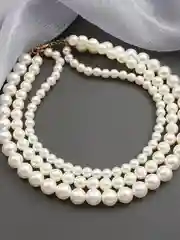 Серый меланж ожерелье из жемчуга, чокер на шею, цепочка