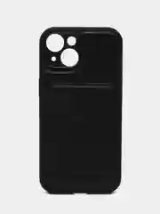 Кожаный чехол для iPhone 15 (Айфон 15), с карманом для карт