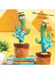 Желтый танцующий кактус музыкальная развивающая мягкая игрушка. Повторюшка поет и танцует
