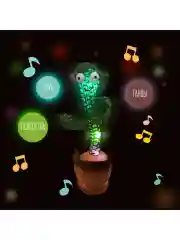 Желтый танцующий кактус музыкальная развивающая мягкая игрушка. Повторюшка поет и танцует