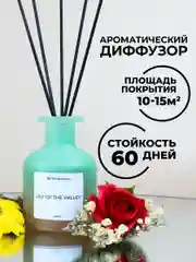 Алый диффузор ароматический для дома с палочками IQTRAVELS - 100 мл в подарок