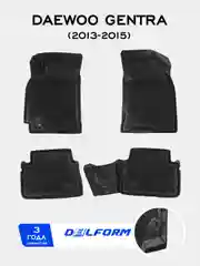 Черный коврики в машину Chevrolet Lacetti (2004-13) /Daewoo Gentra (2013-15) бортами/EVA-ячейками