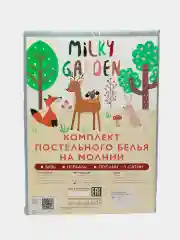 Постельное белье Milky Garden "КОТИКИ (мята)" 2-сп с простыней на резинке, сатин