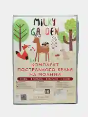 Постельное белье  Milky Garden "КОТИКИ (мята)" 1,5-сп с простыней на резинке, сатин