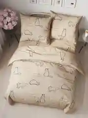 Простынь Milky Garden "КОТИКИ (беж)" сатин 150х215, 200х215, 240х215