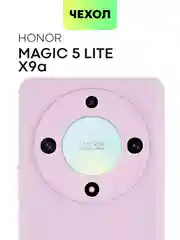 Фиолетовый чехол для Honor X9a 5G/Magic5 Lite силиконовый Broscorp, матовый, c бортиком-защитой камер