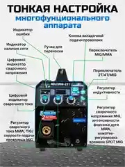 Сварочный аппарат полуавтомат без газа SOLARIS MULTIMIG-221