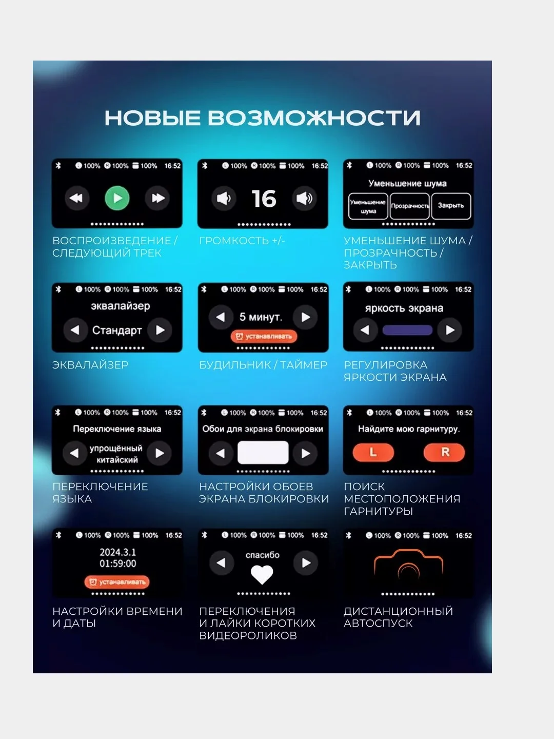 Наушники беспроводные Pro 2 с дисплеем