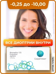 Контактные линзы Biomedics 55 Evolution Asphere R 8.6 (-0.50)-(-10.00)
