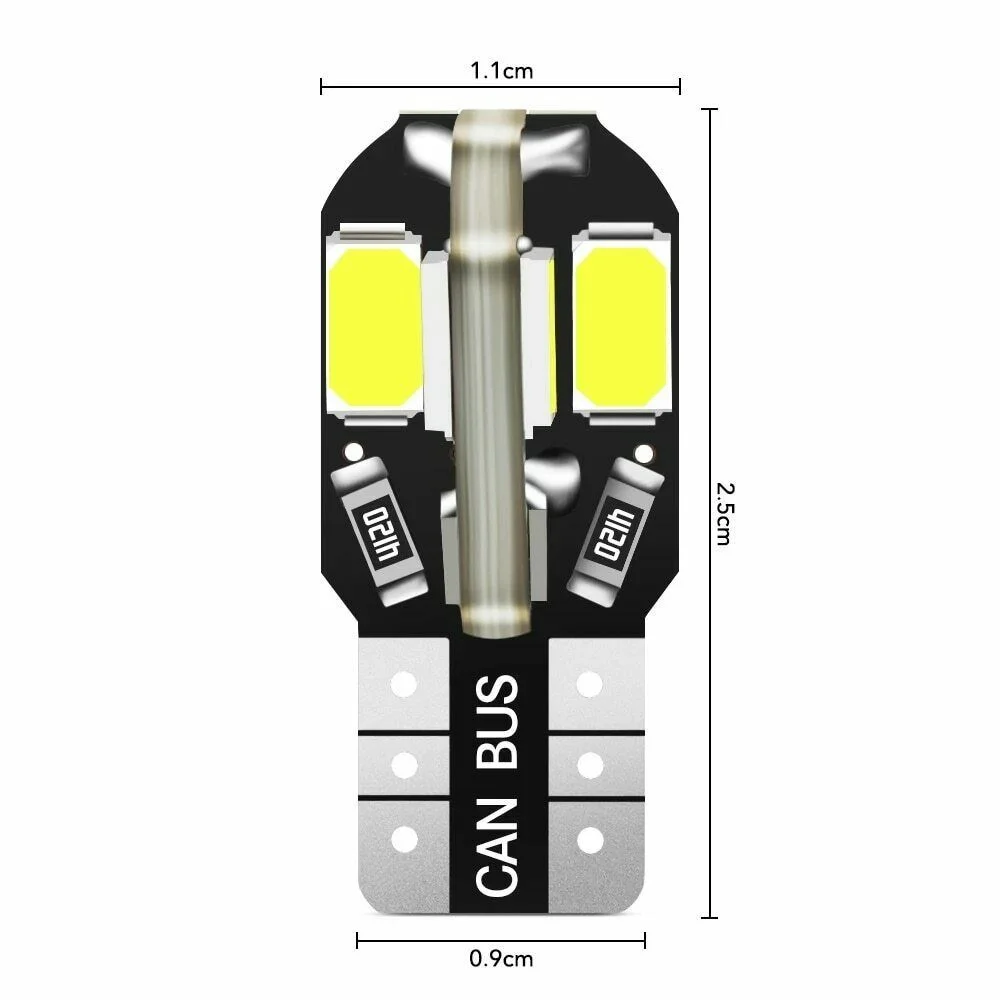 Белый лампа габаритов номера салона (габаритная) светодиодная T10 W5W 12 V, LED COB, без цоколя