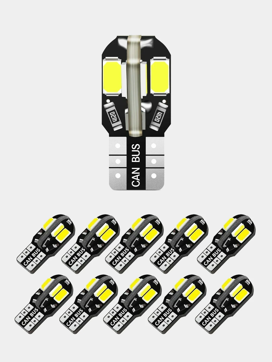 Белый лампа габаритов номера салона (габаритная) светодиодная T10 W5W 12 V, LED COB, без цоколя