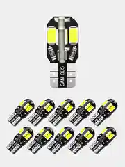 Белый лампа габаритов номера салона (габаритная) светодиодная T10 W5W 12 V, LED COB, без цоколя